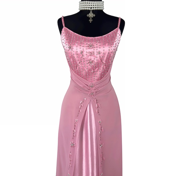 Y2K Barbiecore Pink Beaded Prom Dress Maxi Gown Satin Fairycore S - Etsy Israel Y2K Barbiecore Pink Beaded Prom Dress Maxi Gown Satin Fairycore S - Etsy Israel