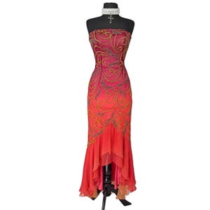 Vintage Beaded Embroidery 100% Silk Prom Dress , Fairycore Ombré Silk Ballgown , Floor Lenght Mermaid Dress , Wedding Dress