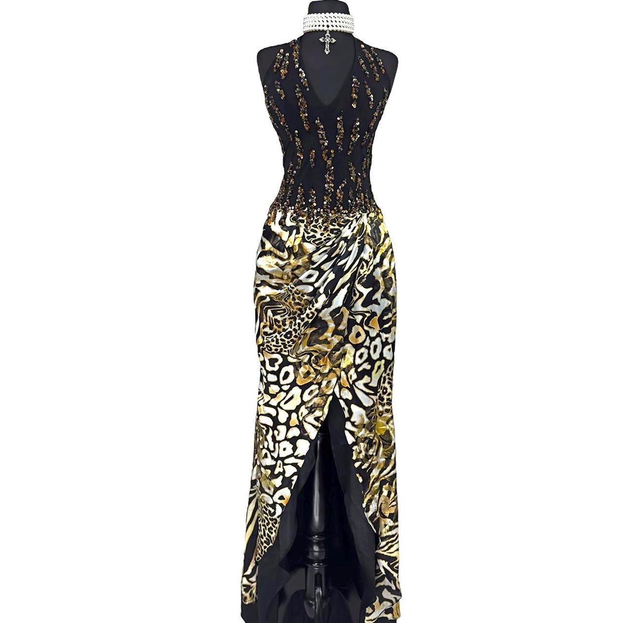 Dancing Leopard Black And White Spotted Maxi Dress Leopard Print Ruffle Maxi  Dress
