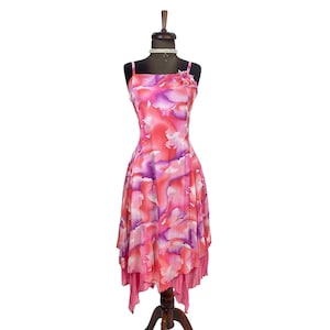 Vintage Y2K Glittery Asymmetrical Dress Vintage Pink Maxi Dress