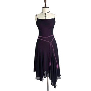 Y2k  Asymmetrical Dress , Beaded Detail Gothic Dress