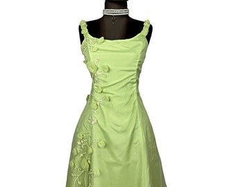 Ballkleid, Anlasskleid, grünes Ballkleid, langes Partykleid, Maxikleid mit Blumenstickerei