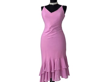 Vintage Y2K 90s Pink Asymmetrical Party Dress XS