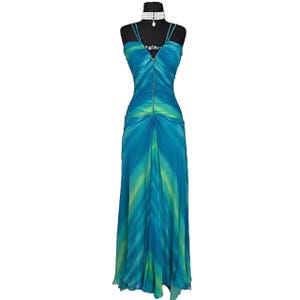 Suknia balowa Vintage Ombré 100% z jedwabiu, Suknia na specjalne okazje z jedwabiu o długości do podłogi, Suknia na zakończenie szkoły, Sukienka koktajlowa, Sala balowa