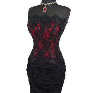Vintage Red Black Mesh Layered Prom Dress, Y2K Gown - Etsy