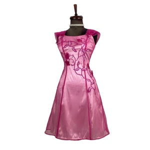 Vintage Pink Mesh Layered Dress Ball Gown