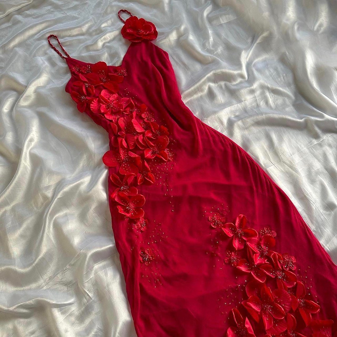 Silk Pink Maxi Dress Hot Pink Ball Gown Valentines Dress Homecoming Dress Silk Asymmetric Dress Wedding Dress Beaded Prom Dress Etsy UK