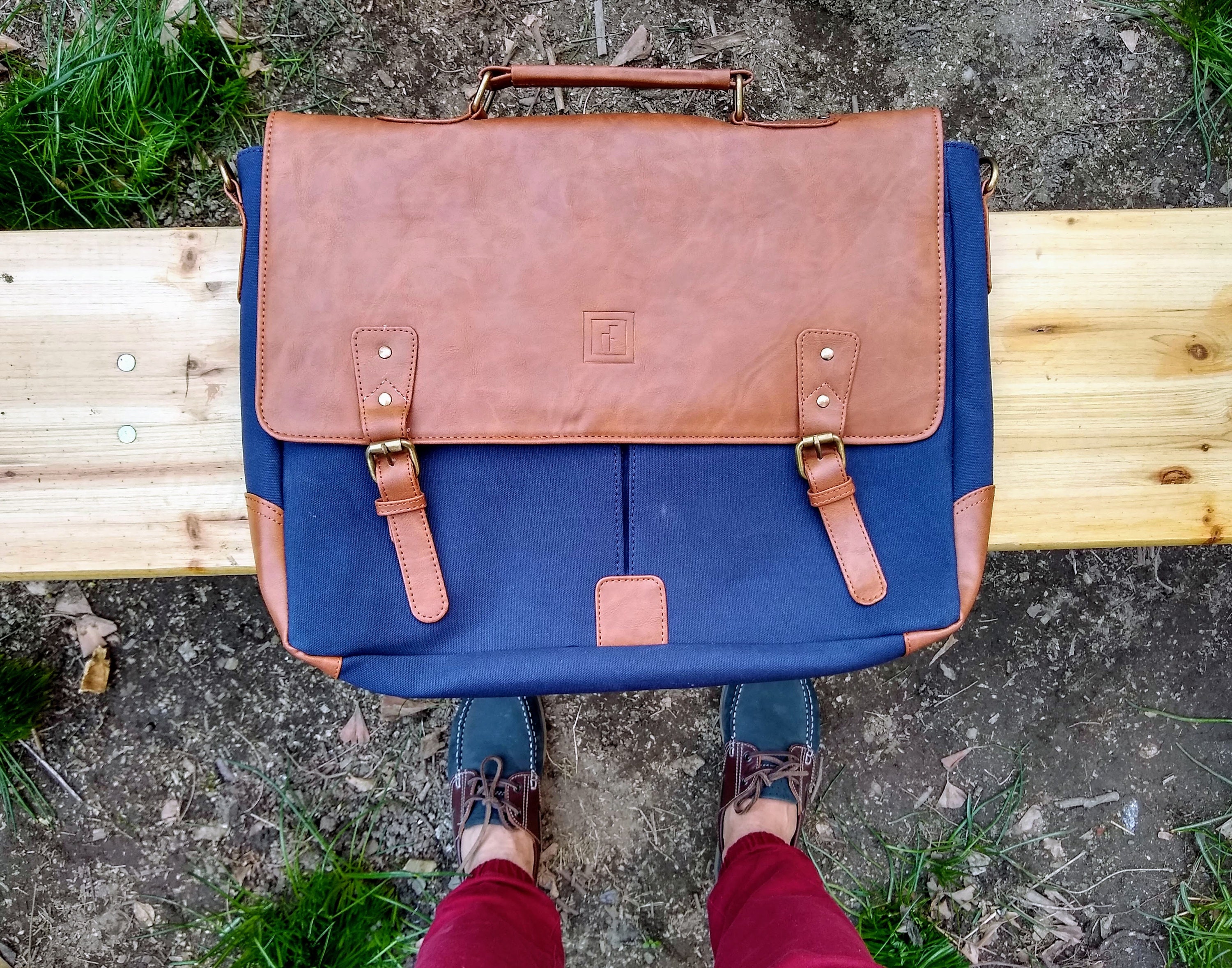 Vegan Leather Smooth Minimalistic Canvas Men's Laptop Bag Etsy