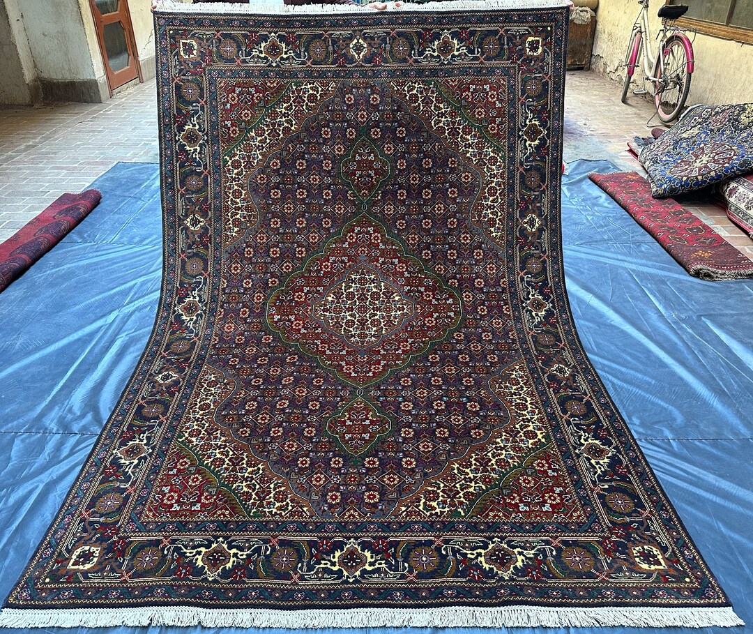 6x8 Afghan Hade Knotted Tabrizi Design Area Rug, Soft Oriental Rug