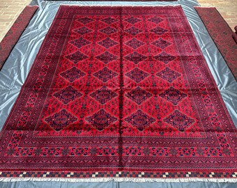 9x12 Afghan Khamyab Kalisa Rug: Handmade Wool, Natural Dye