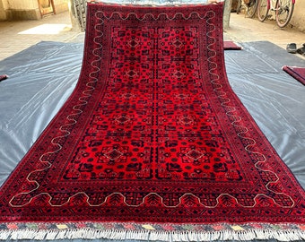 Handmade Afghan Bokhara Wool Rug: Khal Muhammadi Design