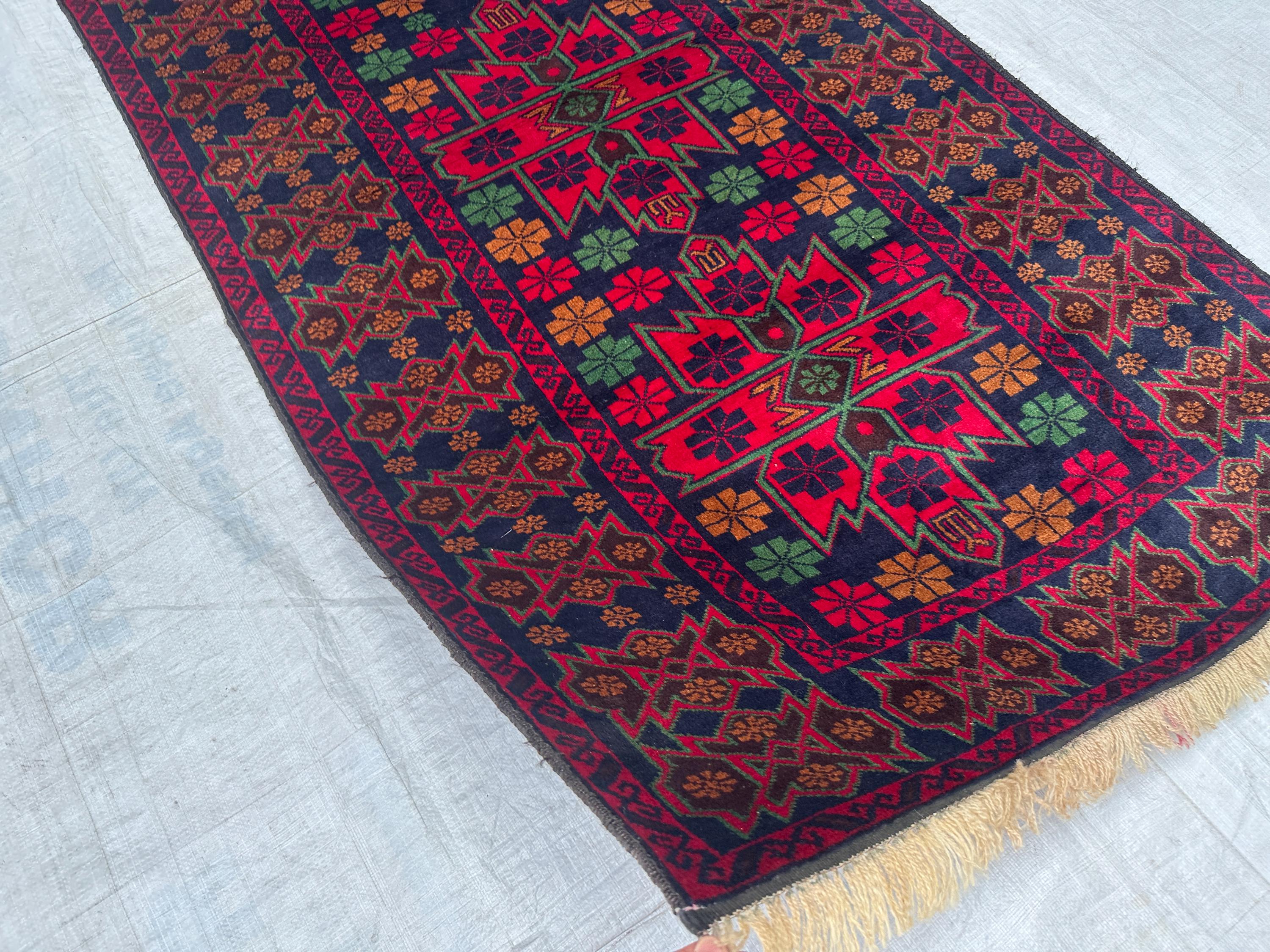 ラグ・カーペット Baluch rug 4x7 Ft Vintage Animal Pictorial Area Rug, Afghan Handmade