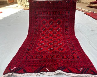 Antique Mori Rug: 3x4 Afghan Hand-Knotted Wool Tribal Rug
