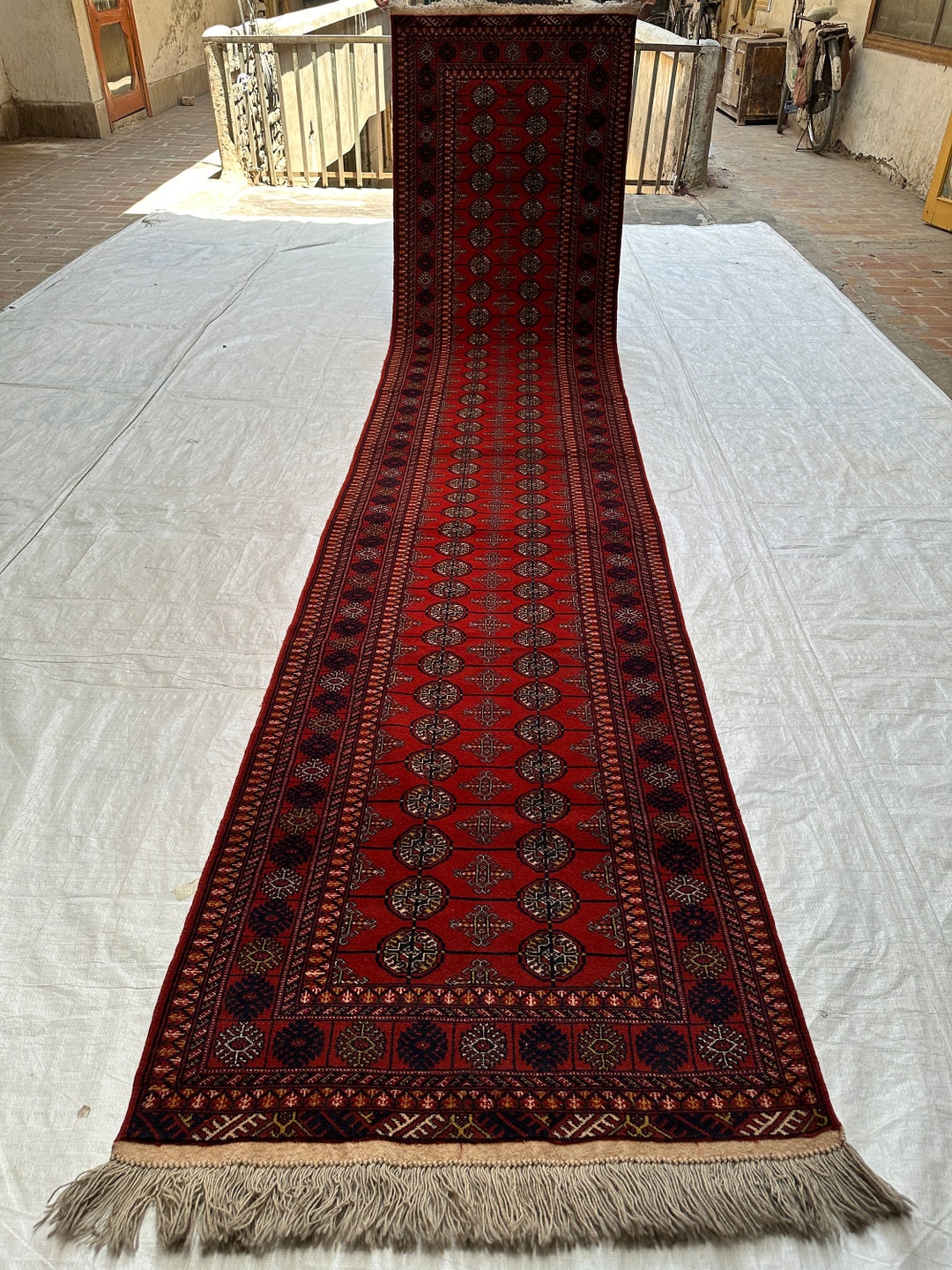 3x13 Handmade Antique Mori Runner Rug Afghan Hand Knotted Tribal Runner ...