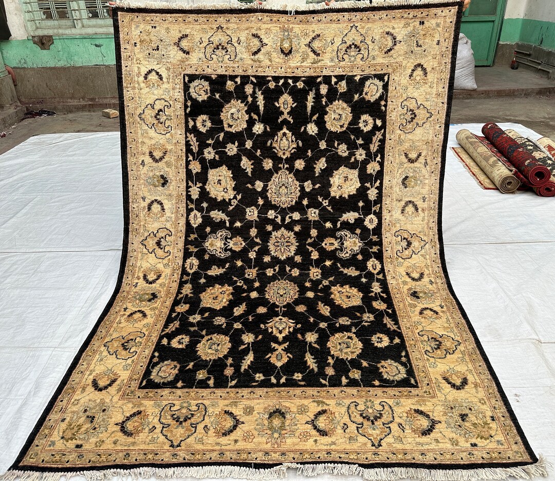 Vintage Chobe Rug 6x8 Natural Veg Dye Wool Area Rug Washable Old Rug ...