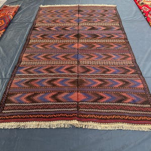 Hand Knotted Afghan Kilim Runner: 6x9 Ft Wool Rug