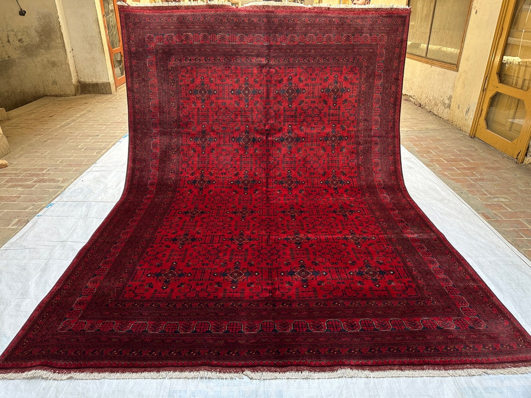 9x12 Large Bukhara Rug Brand New Wool Area Rug Afghan Handwoven Rug ...