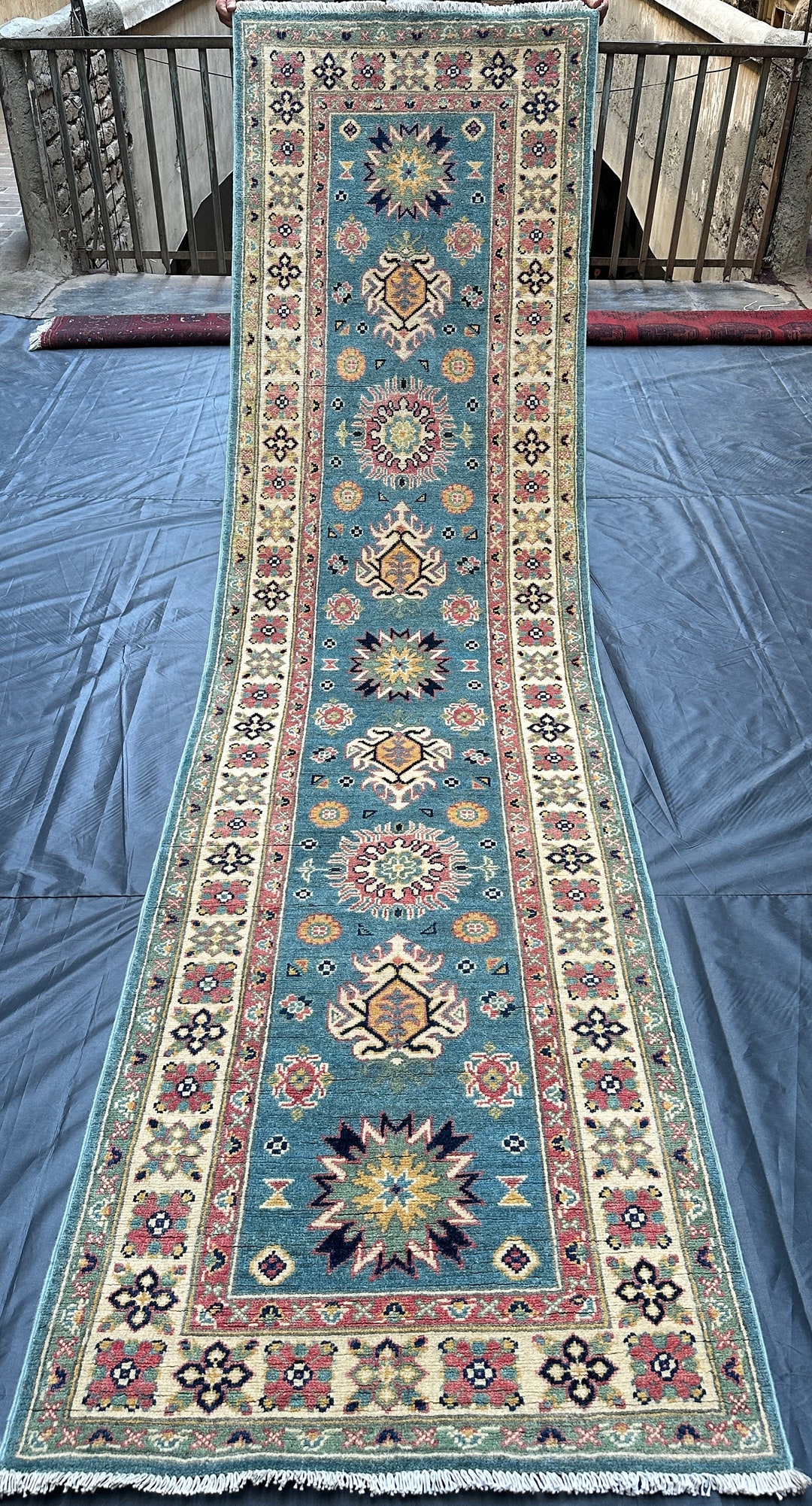 3x10 Afghan Handmade Yak Keshi Design Runner Rug, Soft Oriental Woolen