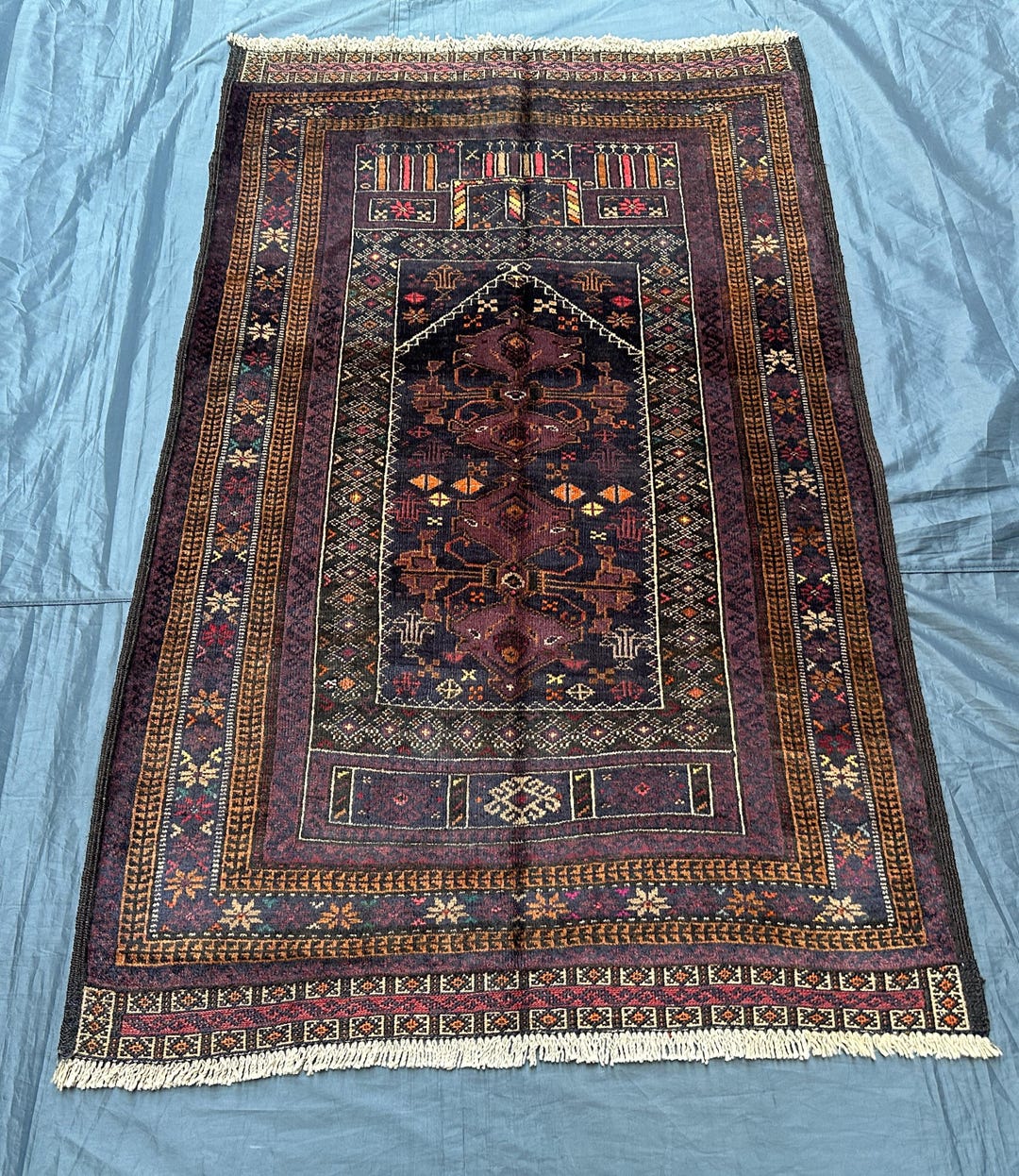 Handmade Wool Prayer Rug: Vintage Islamic Decor, 3x4 Ft - Etsy