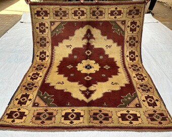 Vintage Baloch Wool Rug: 5x6 Hand-Knotted Afghan Oriental Rug