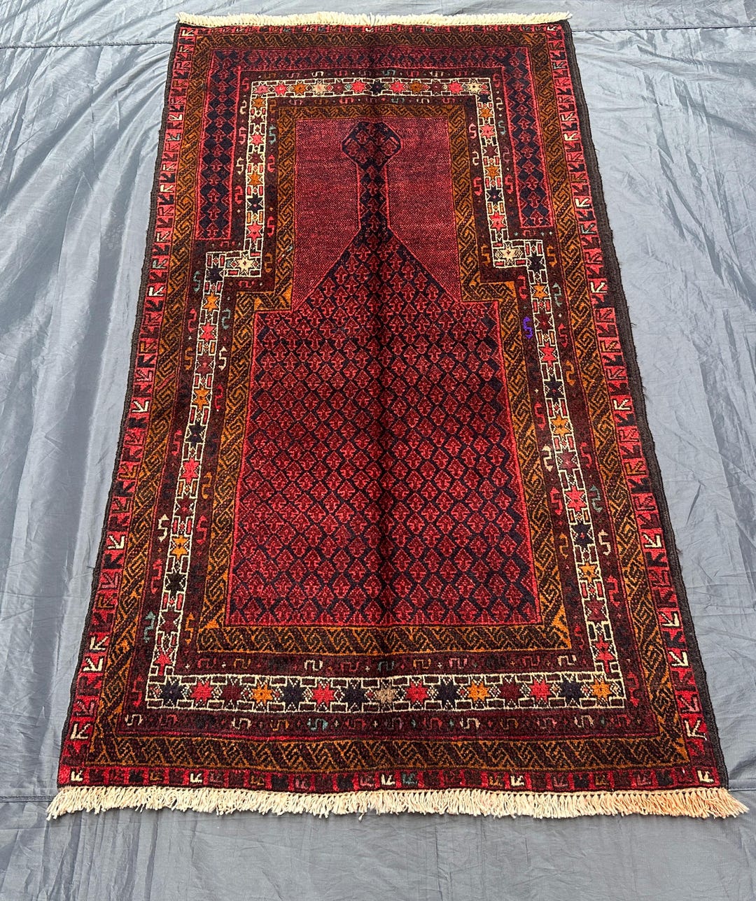 Vintage Handmade Wool Prayer Rug: Islamic Mosque Decor, 3x5 Ft - Etsy