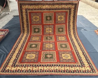 Tappeto antico in lana Soumak: Kilim afgano fatto a mano, 185x245 cm