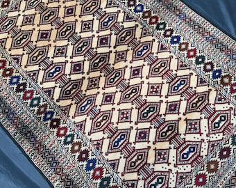 ヴィンテージ バルーチ ラグ：4x7 アフガニスタン ハンドメイド ウール