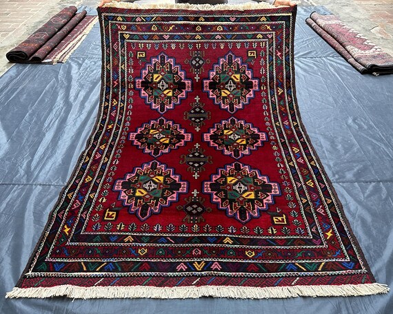 125×59 アフガニスタン バルーチ ヴィンテージラグ ヴィンテージラグ