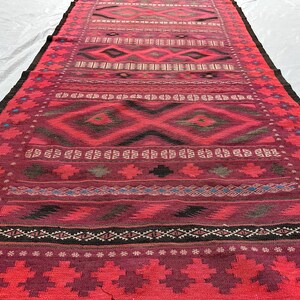 4x8 Pinkish Kilim Long Runner Rug - Handmade Soft Tribal Kilim Rug - Oriental Antique Kilim Runner Rug - Rug For Hallway - Stairs - Bedroom