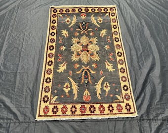 Small Afghan Chobe Rug: 3x4 Hand Knotted Wool Tribal Rug