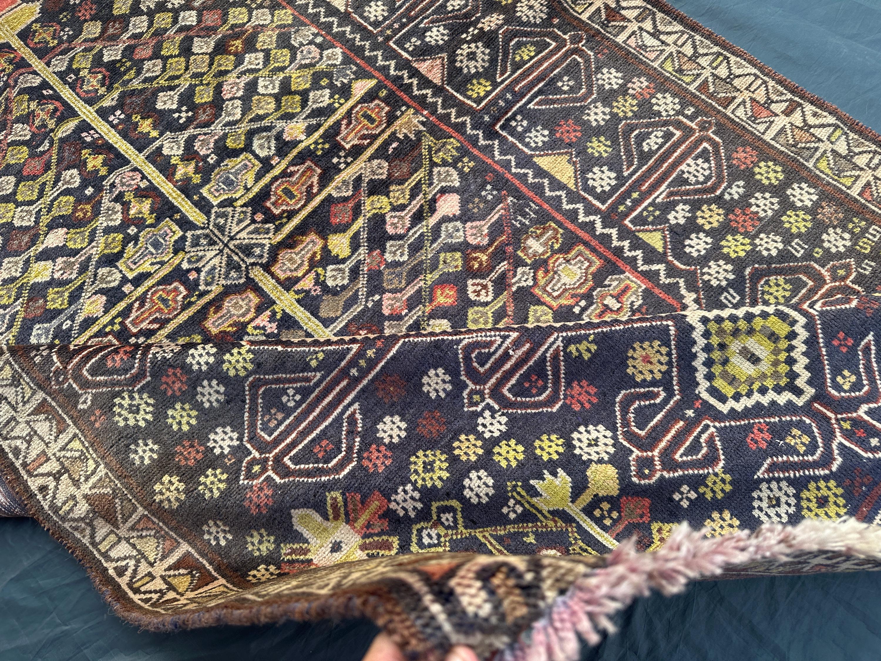 専用です。美品♪　漆黒のバルーチラグ　アフガニスタン　ビンテージ 専用です。美品♪ 漆黒のバルーチラグ アフガニスタン ビンテージ