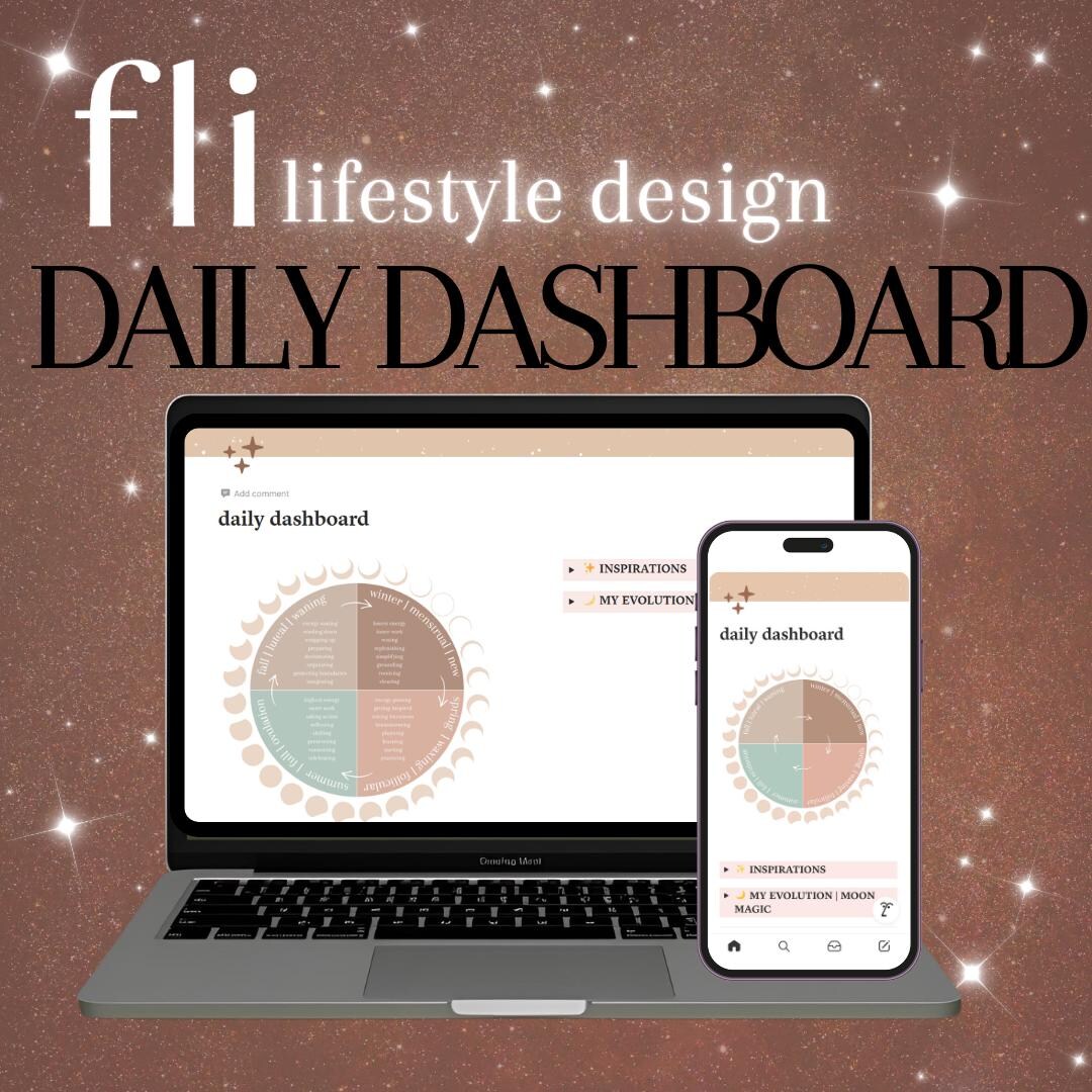 Feminine Lifestyle Design | Daily Dashboard | Notion Template (digital ...