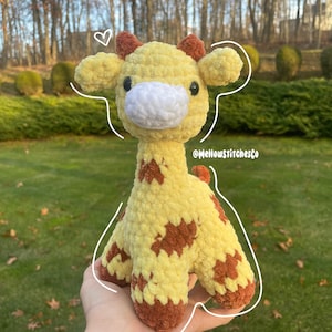 MellowStitchesCo AANGEPASTE KLEURKEUZE | Pluche gehaakte giraf | Giraf knuffeldier | Giraf knuffel | Handgemaakte giraf | Girafknuffel
