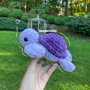 Custom Plush Crochet Baby Turtle | Turtle Stuffed Animal | Turtle Plushie Crochet | Handmade Turtle Toy | MellowStitchesCo