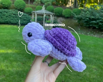 Tortuga bebé de peluche personalizada de ganchillo / Animal de peluche de tortuga / Peluche de tortuga de ganchillo / Juguete de tortuga hecho a mano / MellowStitchesCo