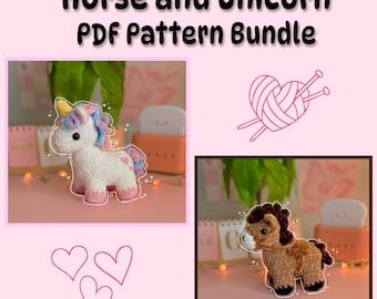 Horse and Unicorn Crochet Pattern | Amigurumi Toy PDF (Digital Download)