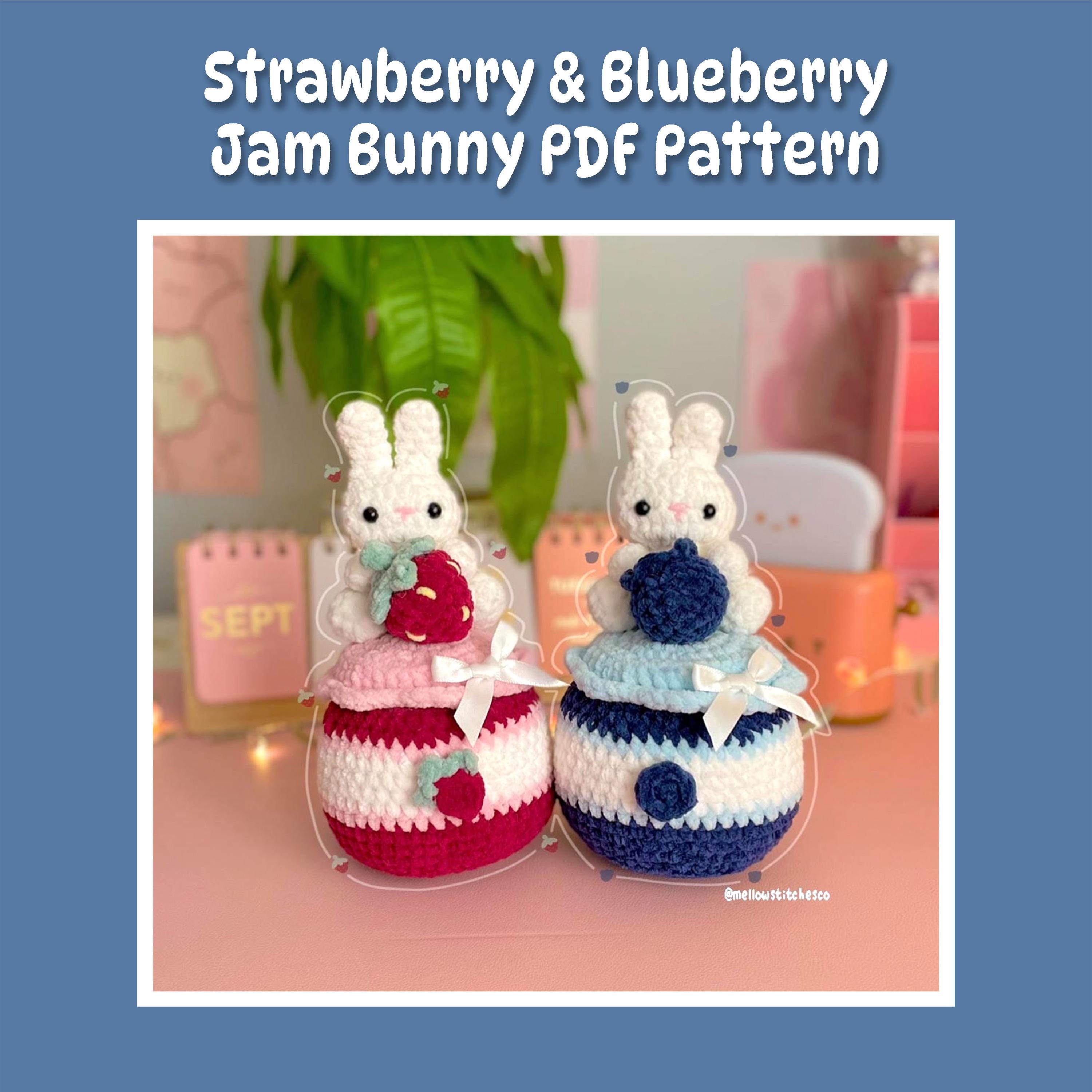 Strawberry Blueberry Jam Bunny Crochet Pattern Bunny PDF