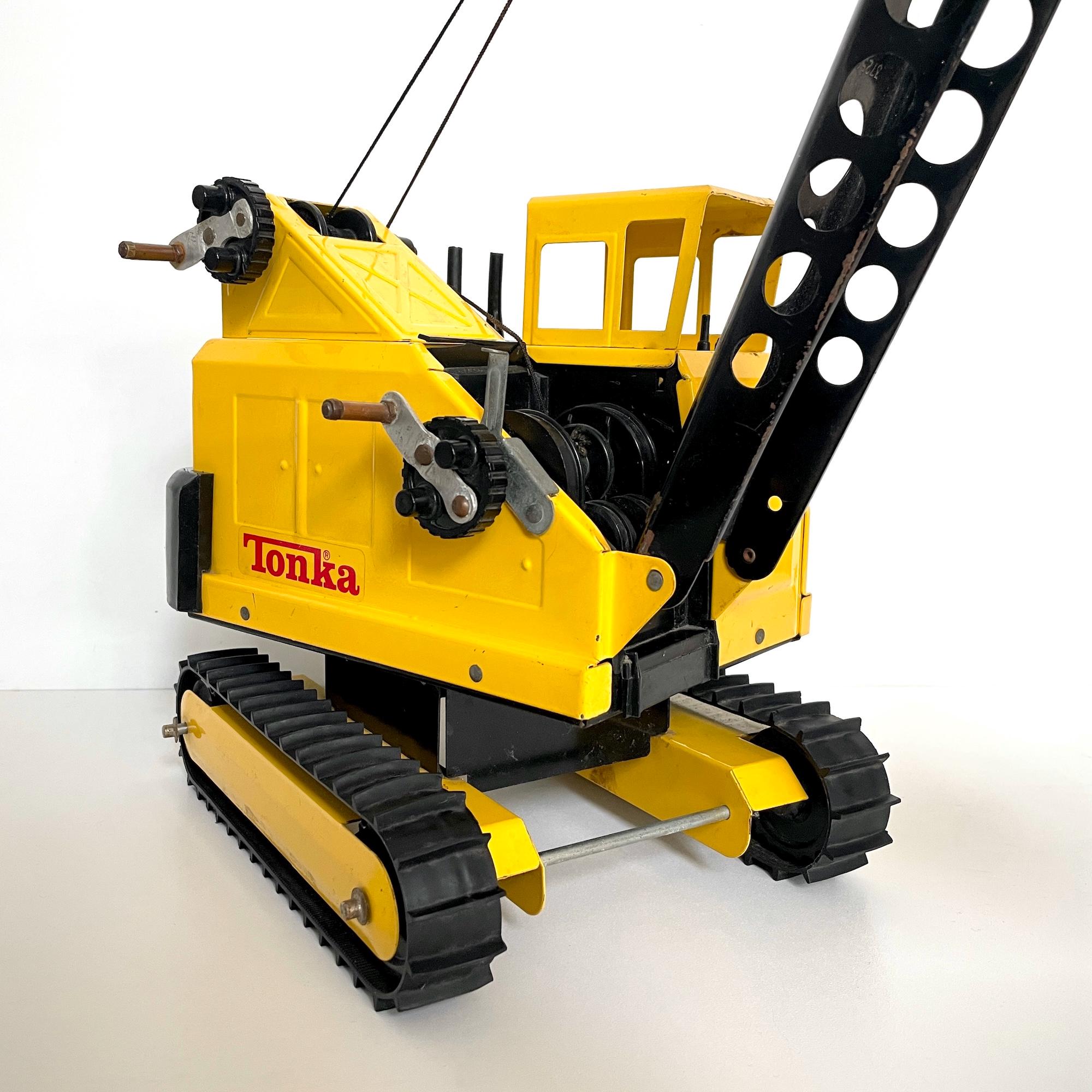 Mighty TONKA No 3997 Tracked Crawler Crane 1980s Vintage Yellow
