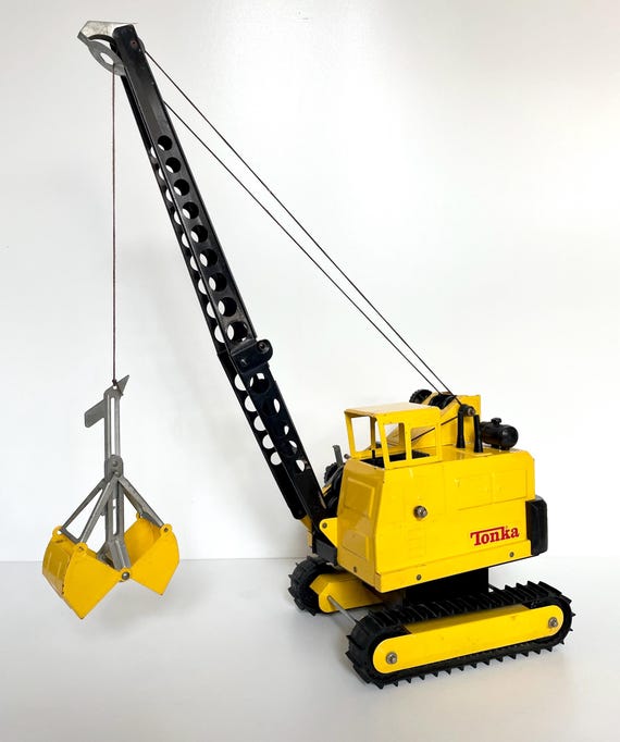 Mighty TONKA No 3997 Tracked Crawler Crane 1980s Vintage Yellow
