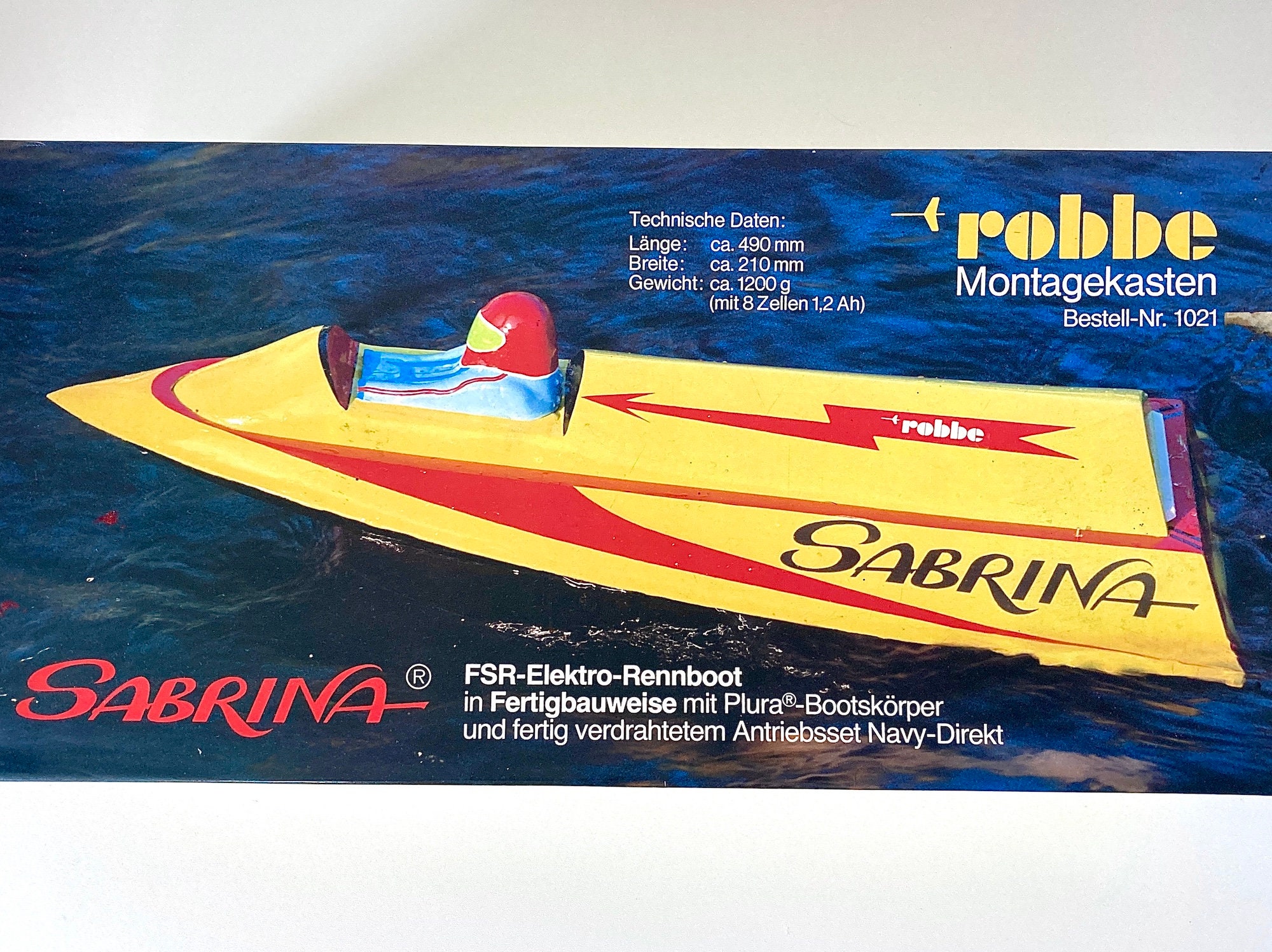 Vintage RC Boat ROBBE Sabrina Radio Controlled Power Boat Navy direkt Plura Hull Electric Racing Toys for Boys Made in Germany Electronic Etsy