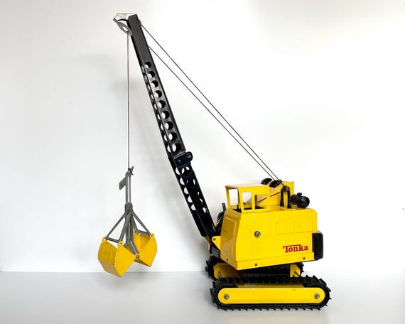 Mighty TONKA No 3997 Tracked Crawler Crane 1980s Vintage Yellow