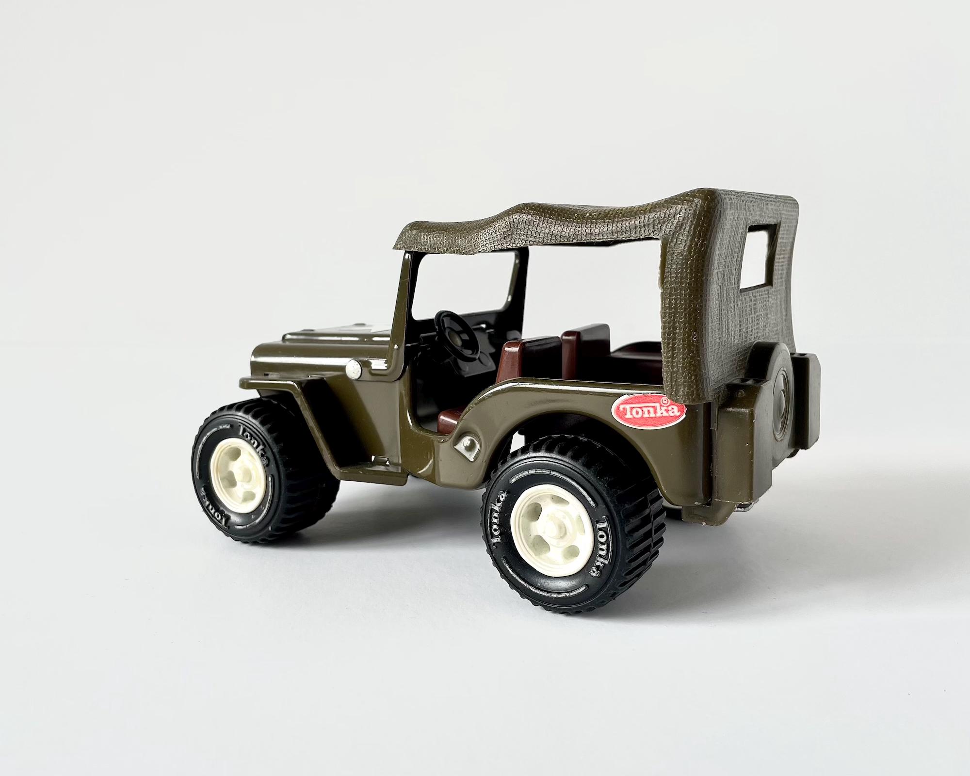 Vintage 1960s TONKA Truck Mini Army Military JEEP G-452-8, Pressed