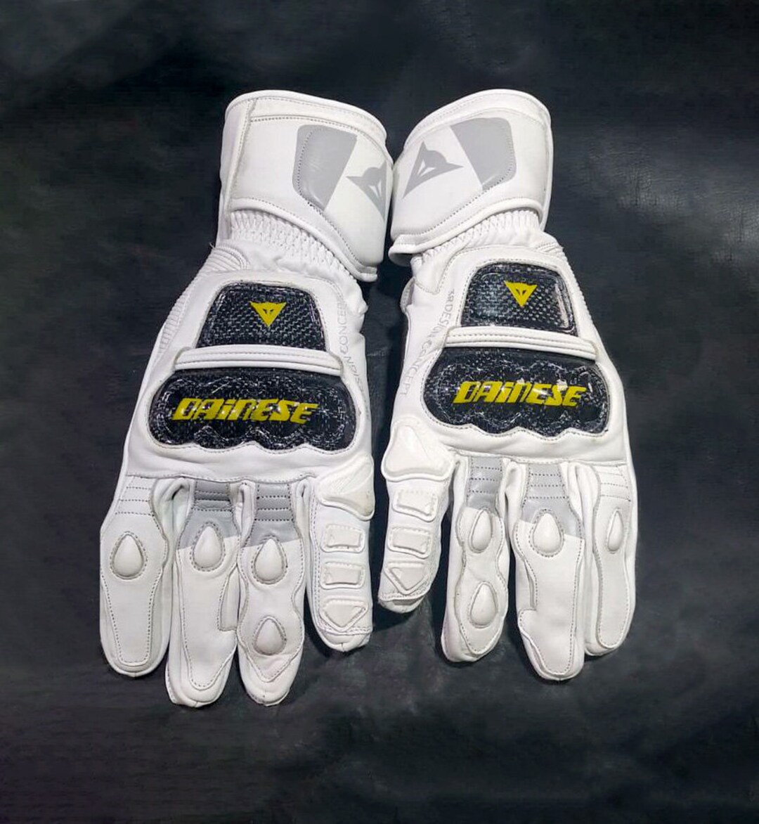 New White Motogp Motorbike Racing Leather Gloves Racing - Etsy