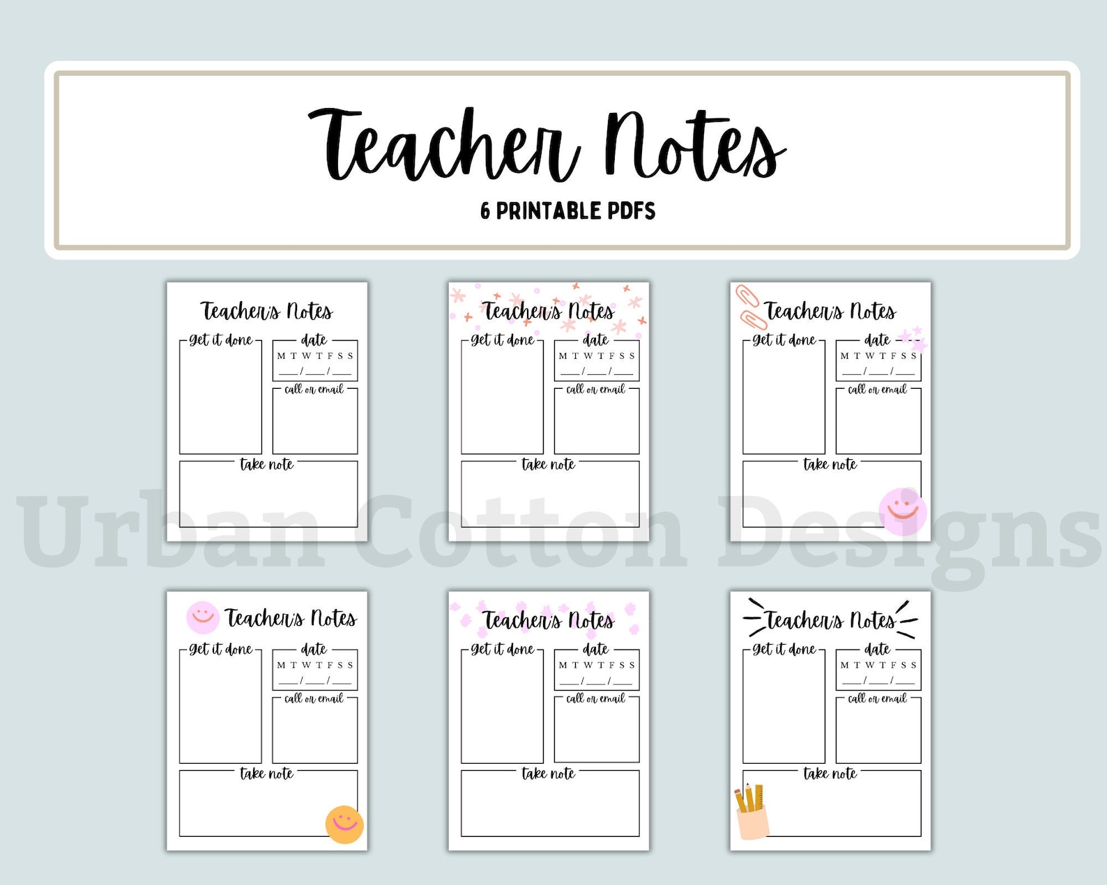 Teachers Notes Printable PDF Teachers Resources - Etsy