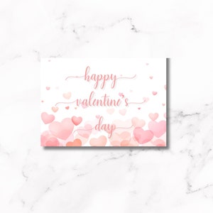 Valentijnskaart met roze hartjes, aangepaste liefdesbriefjes, fijne Valentijnsdag, uniek persoonlijk tintje voor haar