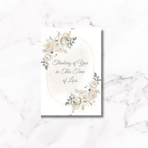 Carte de sympathie imprimable avec verset, message émouvant de la pensée de vous, carte de condoléances sincères pour la perte