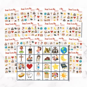 Jesus Loves Me Bingo - Printable Game for Sunday School, Family Game Night, Engaging Faith-based Activity for All Ages