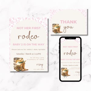Western Baby Sprinkle Invitation: Not Her First Rodeo (Digital/Printable)