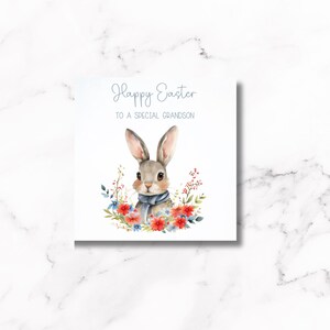 Osterkarte zum ausdrucken, süßes Baby Häschen Design, DIY 15x15 Karte und Bastelspaß