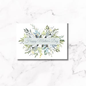 Tarjeta del Día de la Madre / Elegante diseño de vegetación con un mensaje emotivo y versículos bíblicos / Tarjeta de felicitación imprimible de 5x7